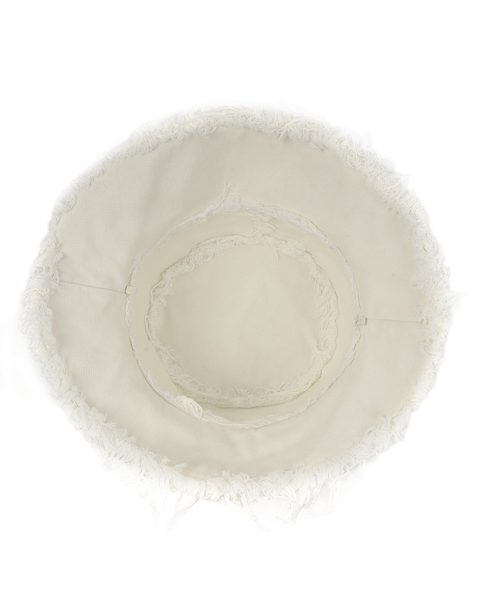  Reversible white bucket hat interior - contrast lining and stitching detail