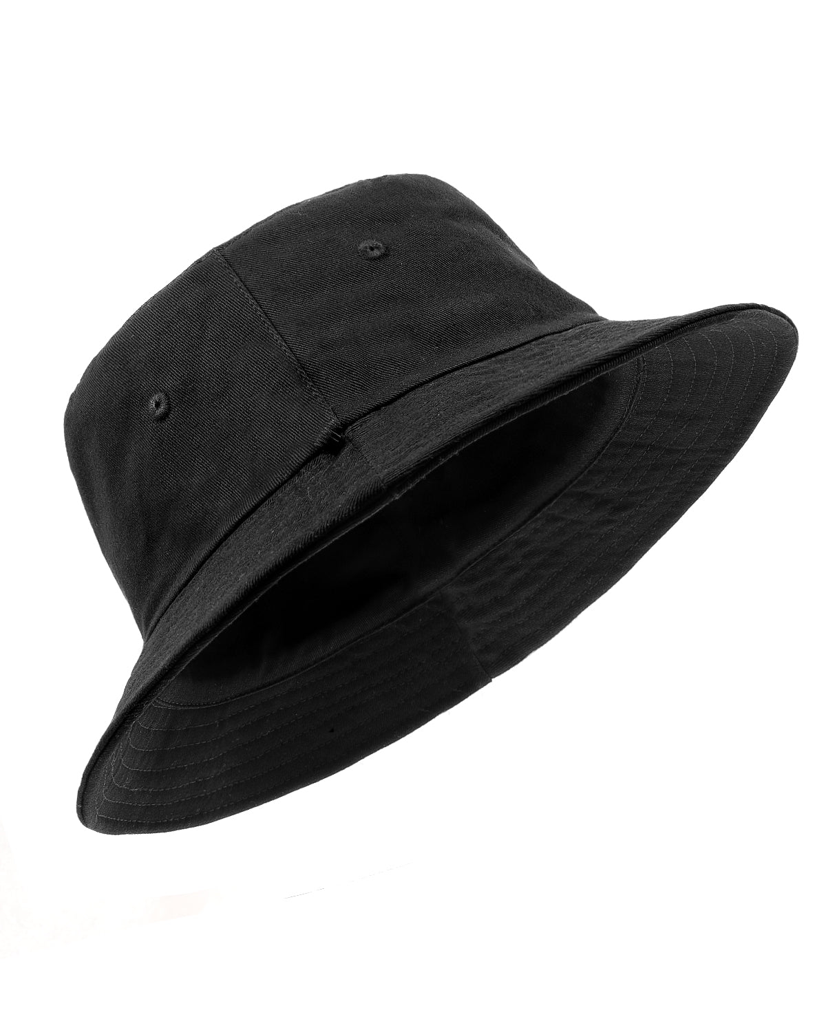 Double-sided black reversible cotton bucket hat for big heads XXL - front view - Zylioo