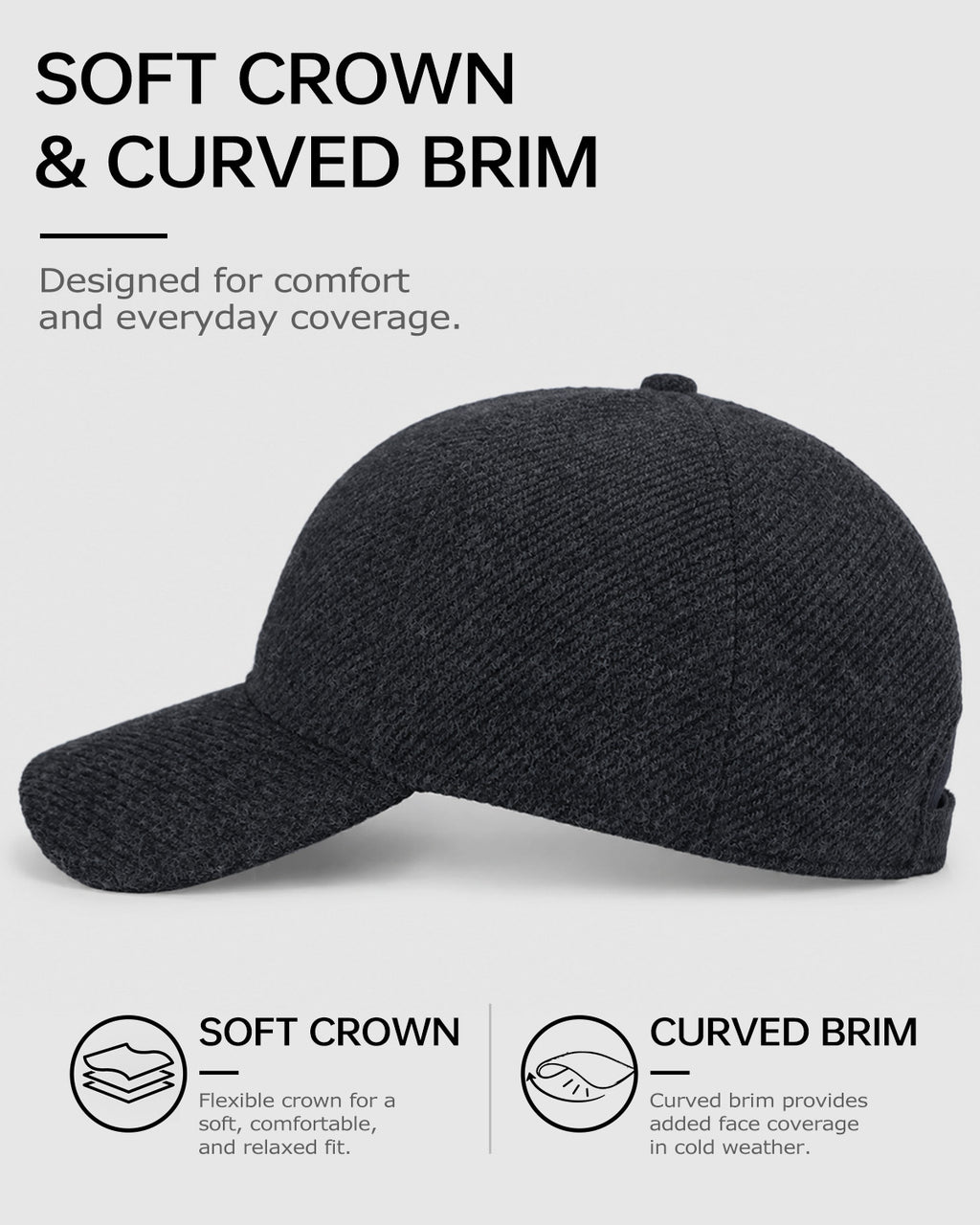 Brushed Twill Baseball Cap for Big Heads