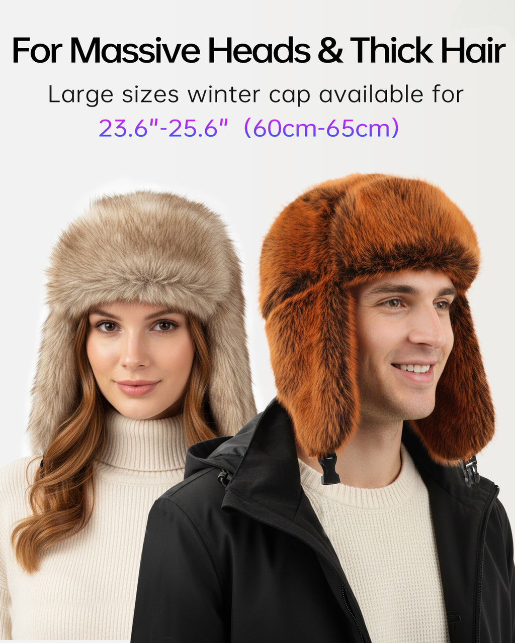 Oversized Faux Fur Trapper Hat - Zylioo