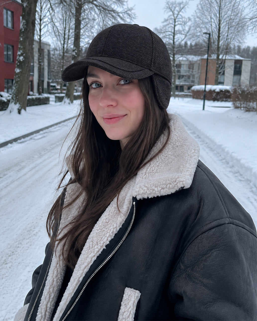Winter Baseball Cap with Ear Flaps for Big Heads