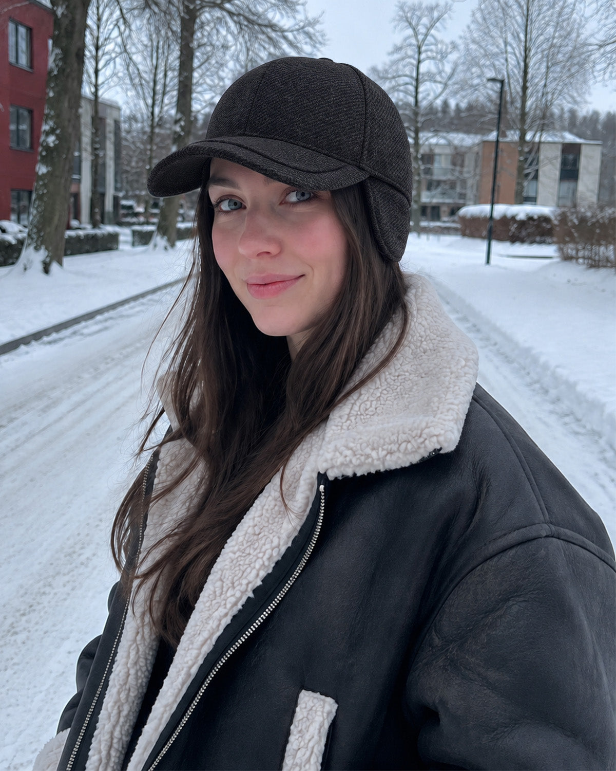 Winter Baseball Cap with Ear Flaps for Big Heads