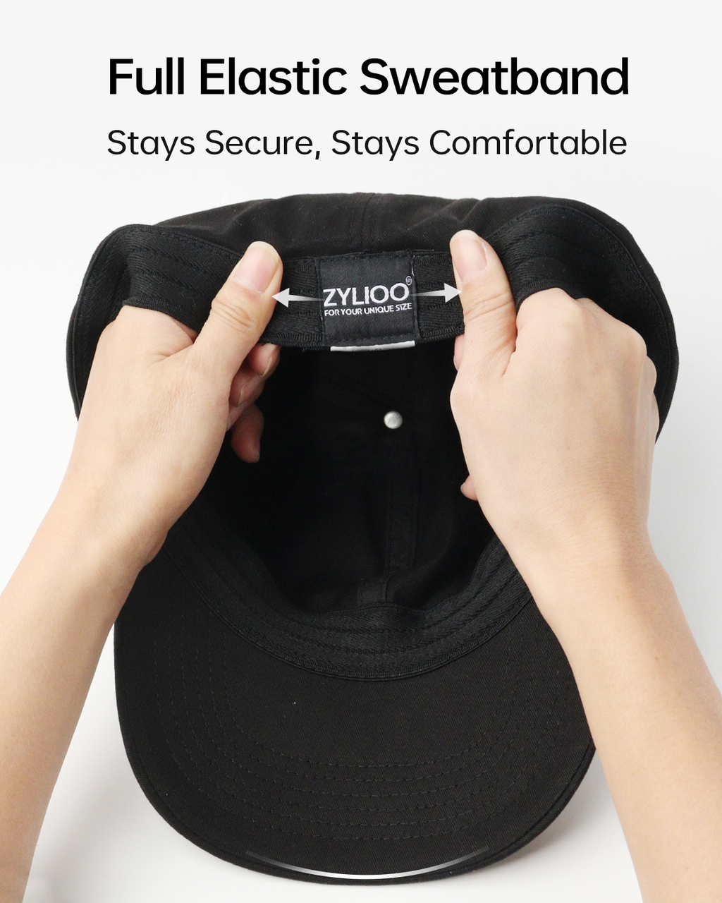 Baseball cap interior lining and construction detail