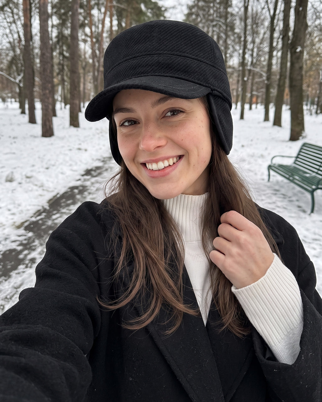 Winter Cadet Cap with Ear Flaps for Big Heads
