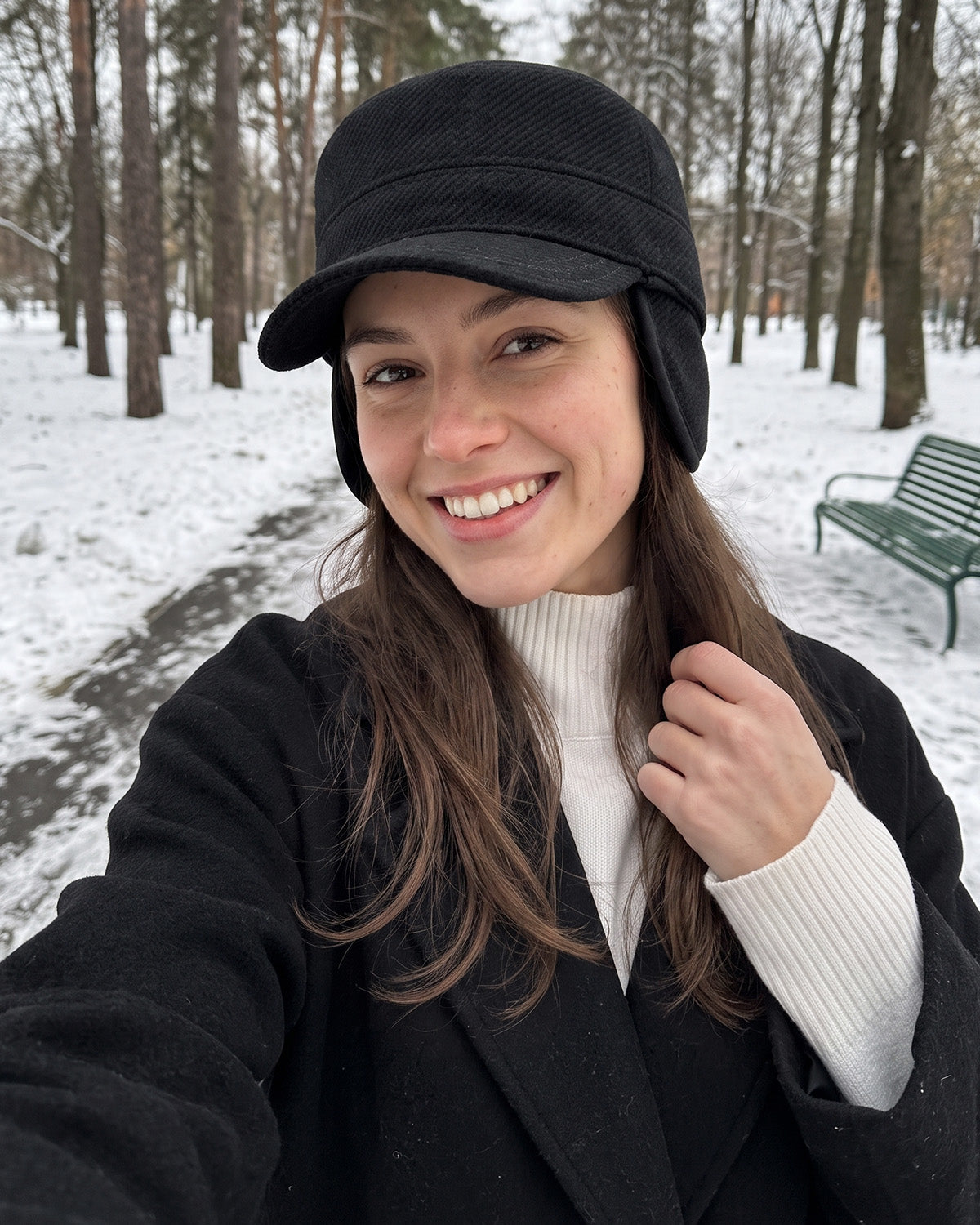 Winter Cadet Cap with Ear Flaps for Big Heads