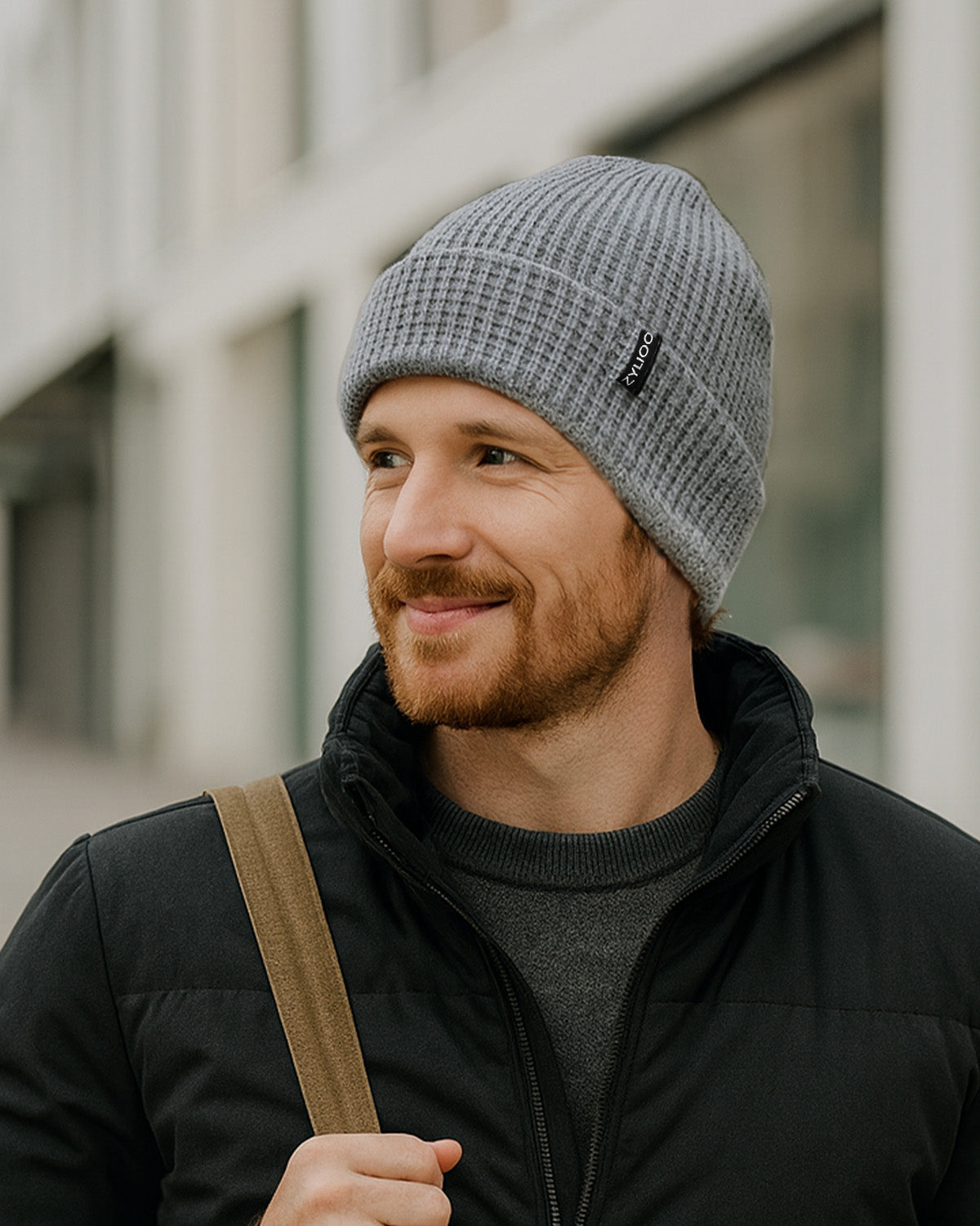 Waffle Knit Beanie for Big Heads