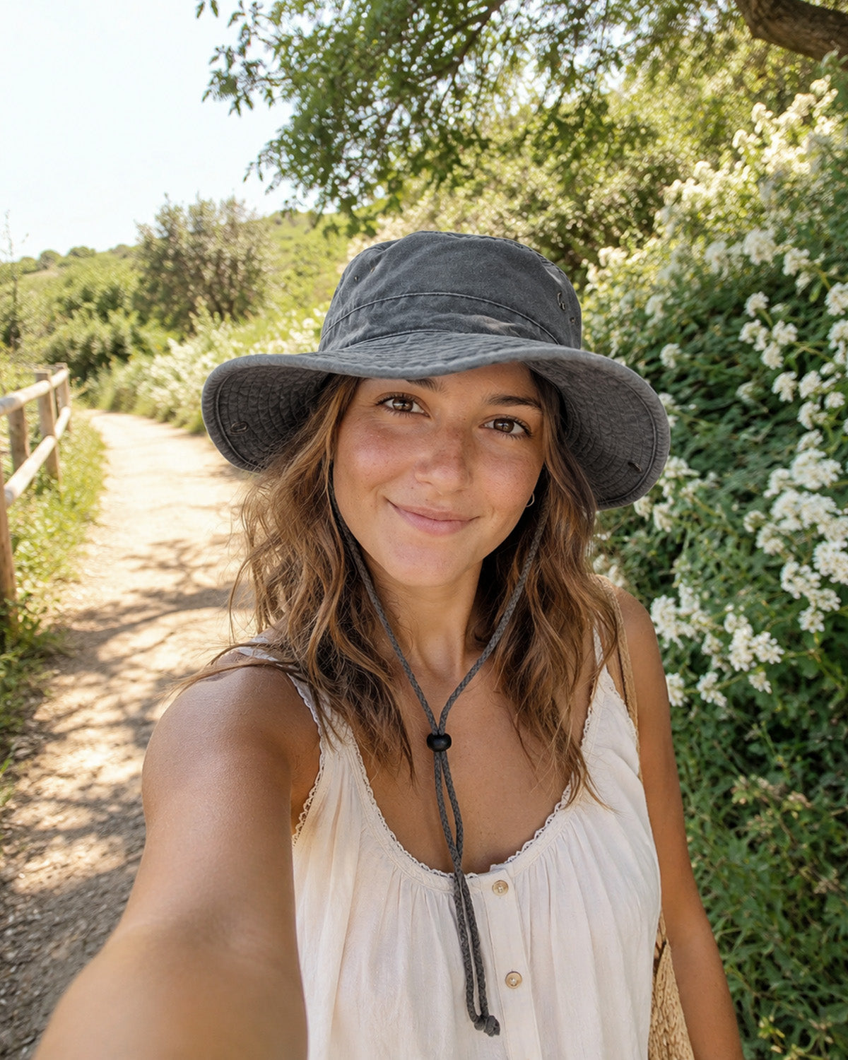 Gorro de sol tipo boonie lavado para cabezas grandes