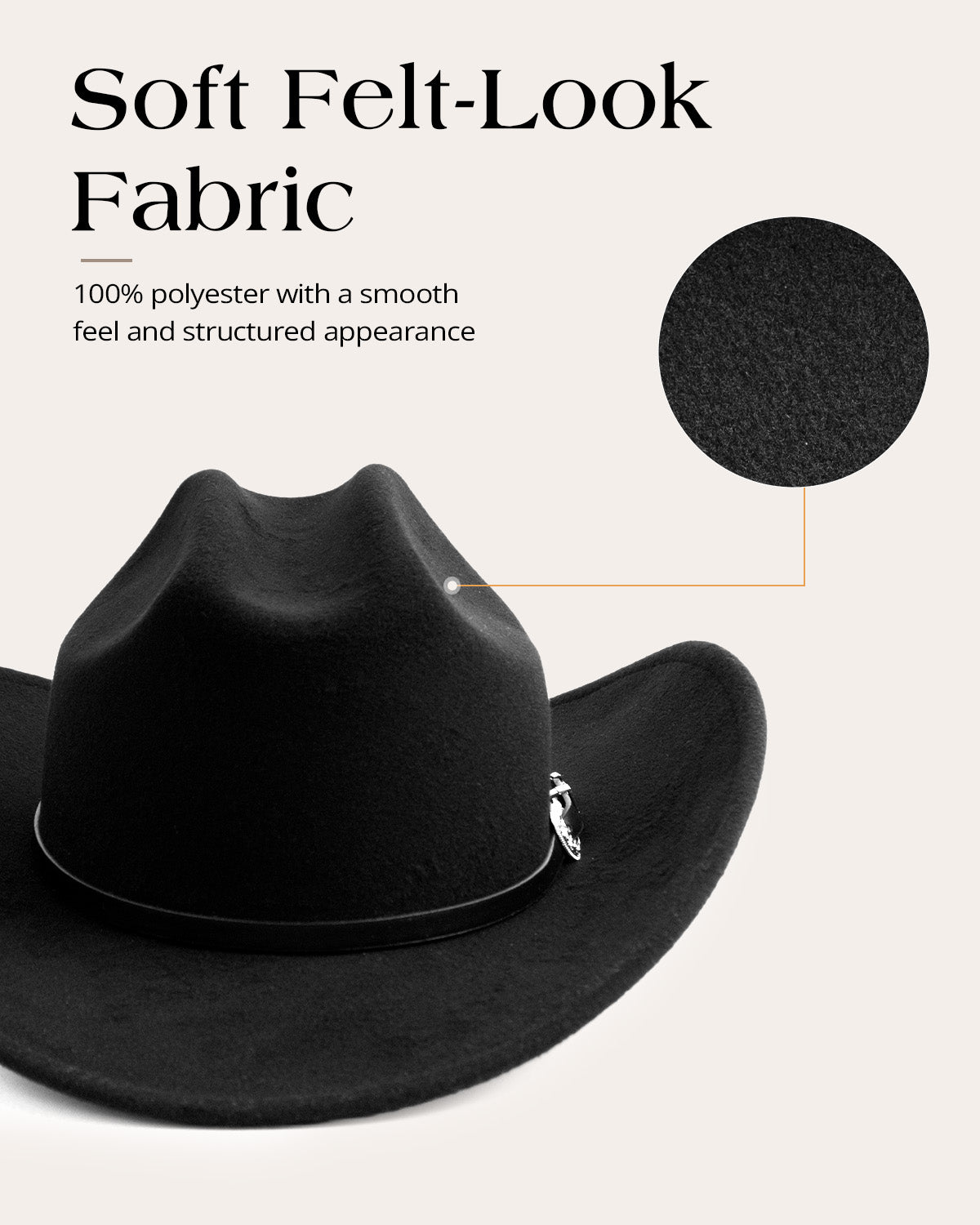 Western Felt Cowboy Hat for Big Heads