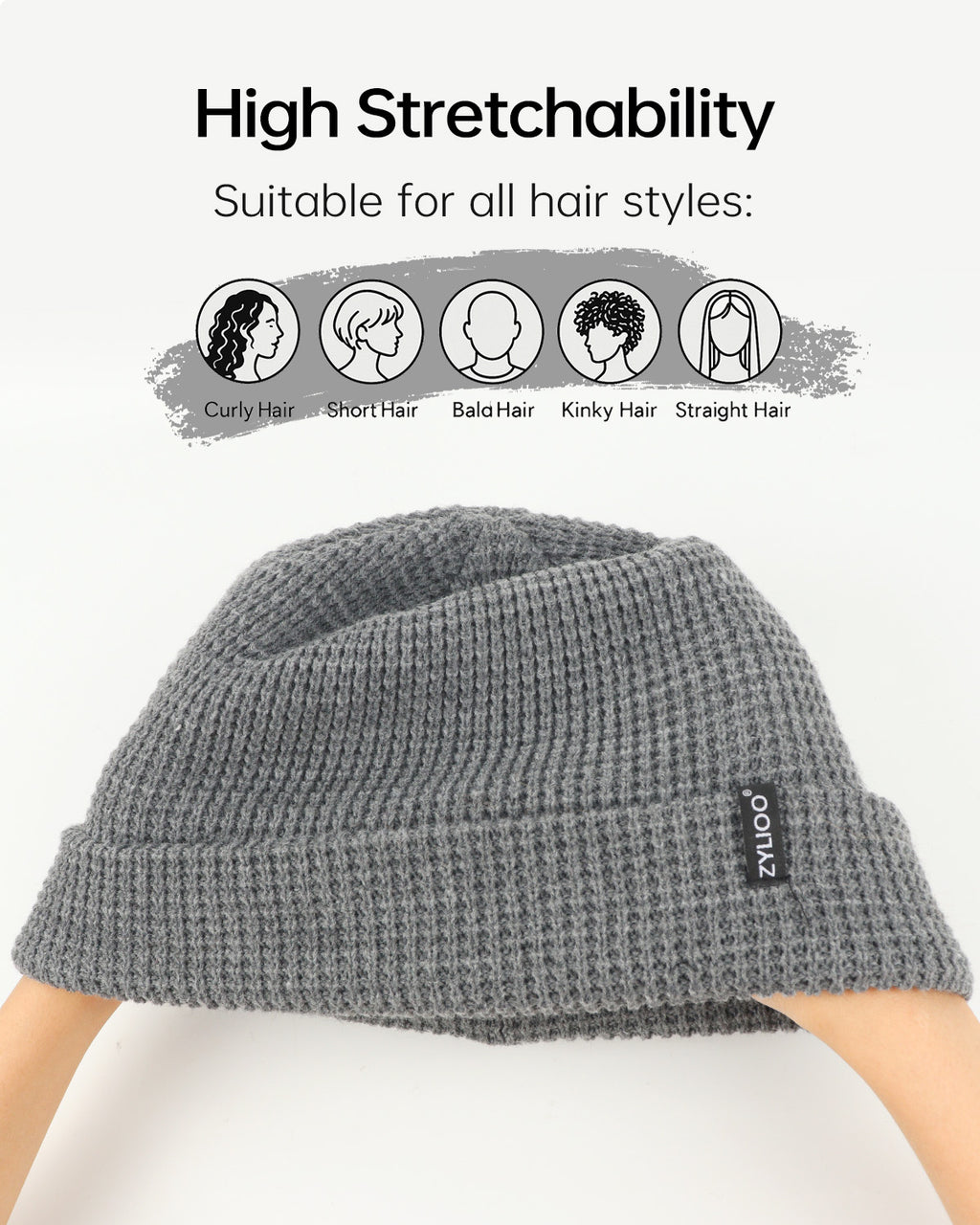 Waffle Knit Beanie for Big Heads