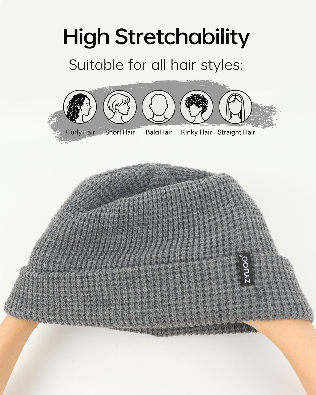 Waffle Knit Beanie for Big Heads