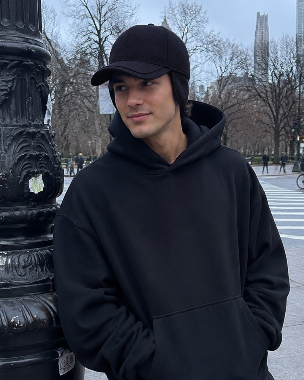Winter Baseball Cap with Ear Flaps for Big Heads