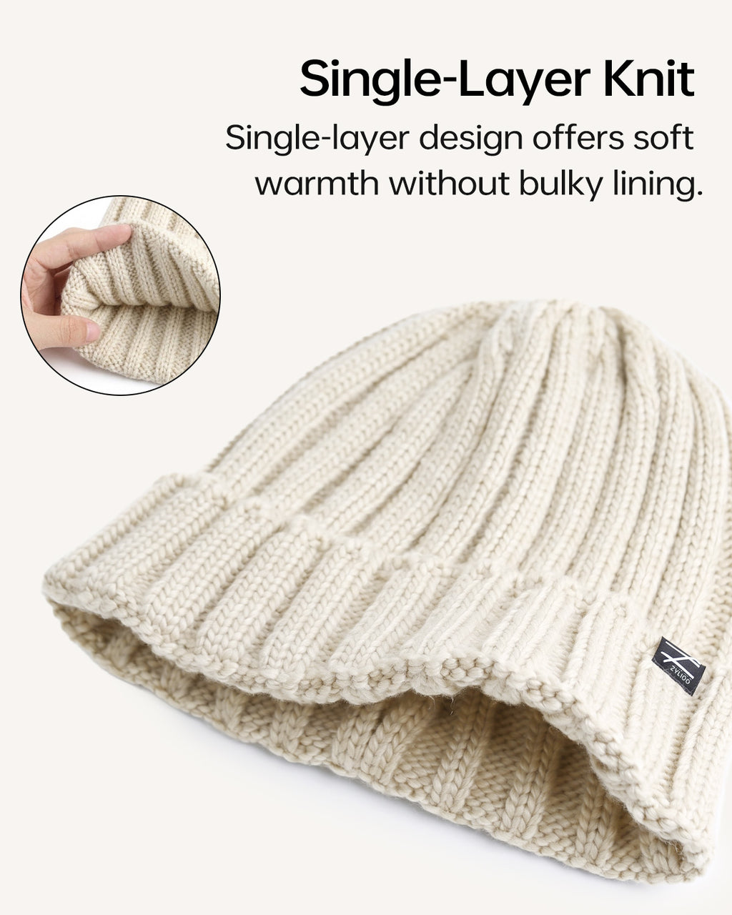 Cable Knit Beanie for Big Heads