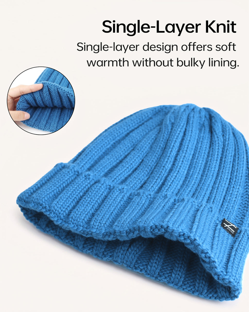 Cable Knit Beanie for Big Heads