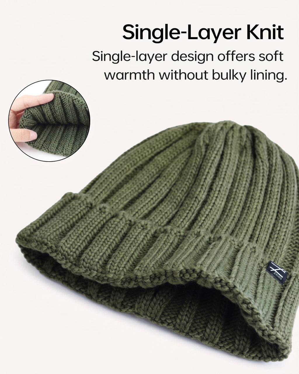 Cable Knit Beanie for Big Heads