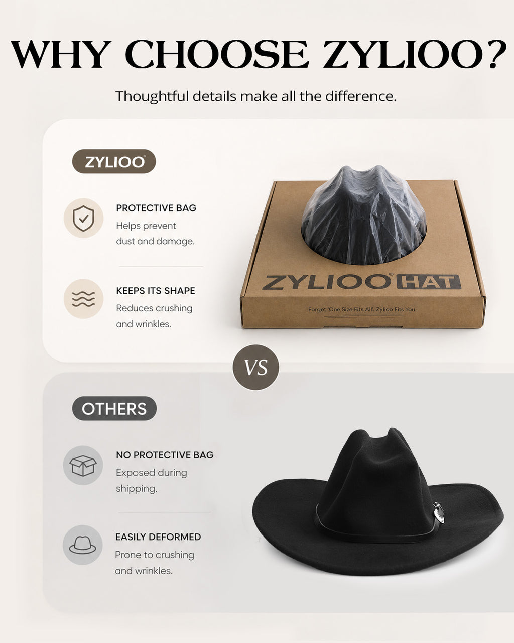 Western Felt Cowboy Hat for Big Heads