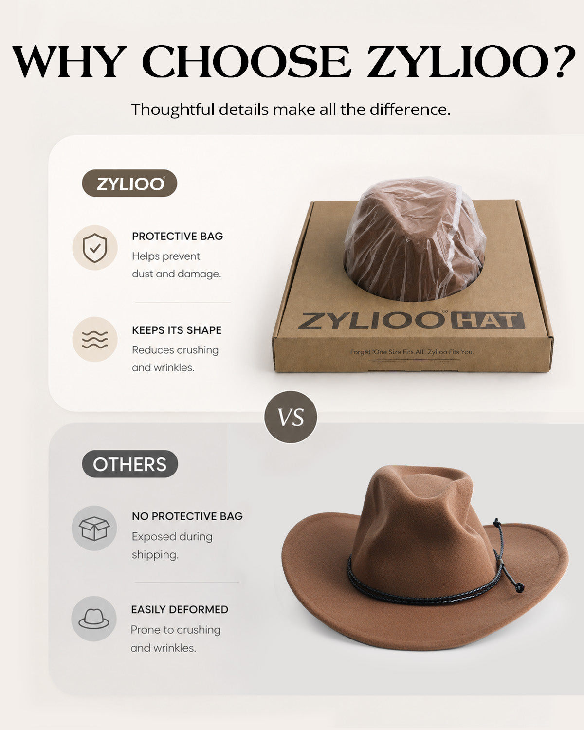 Western Felt Cowboy Hat for Big Heads