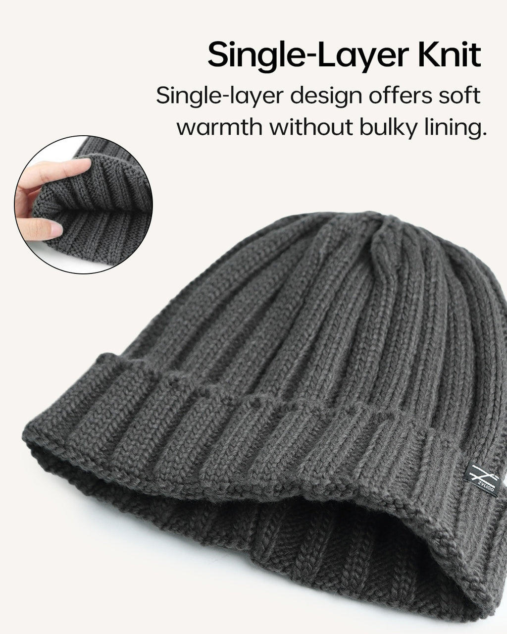Cable Knit Beanie for Big Heads