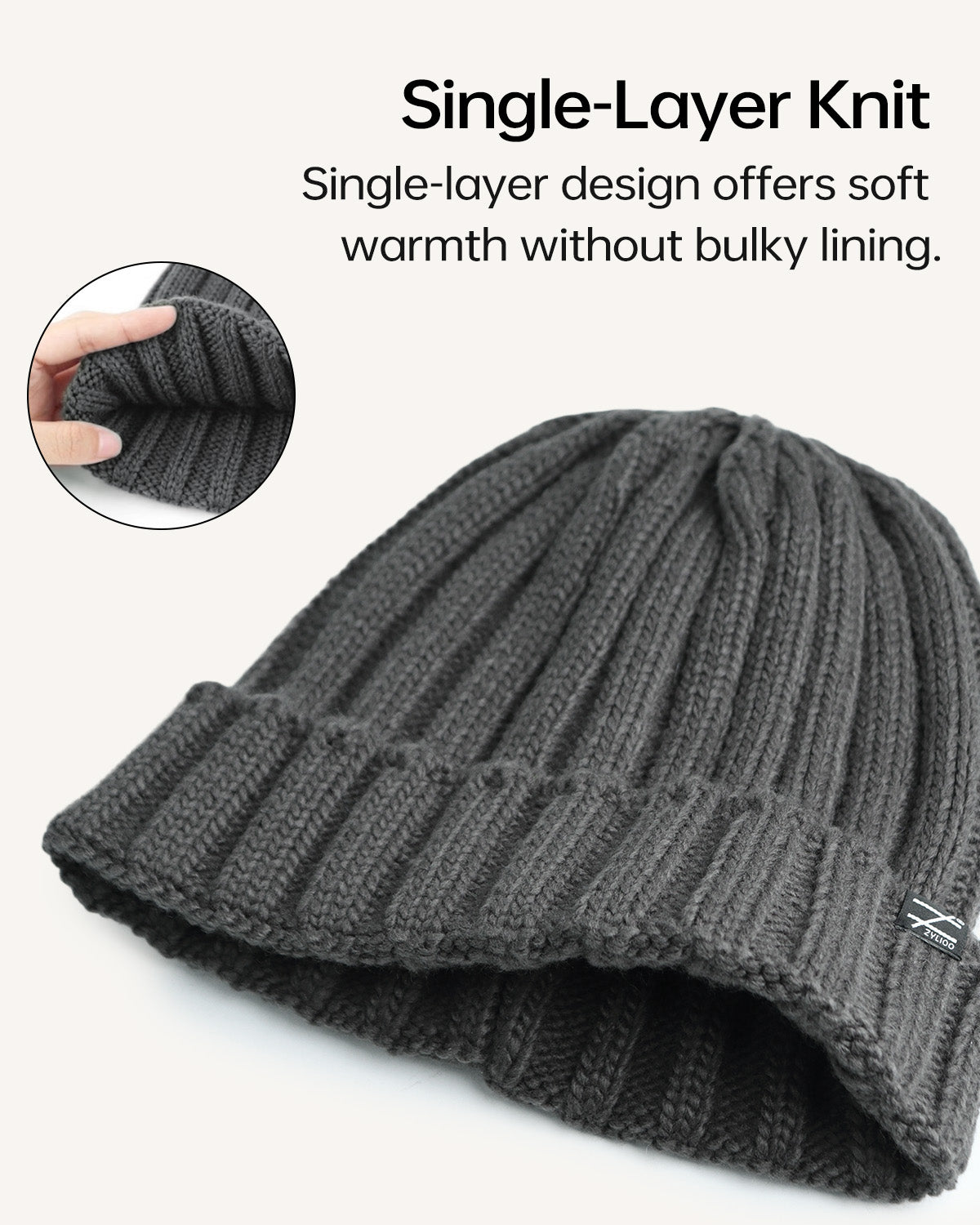 Cable Knit Beanie for Big Heads