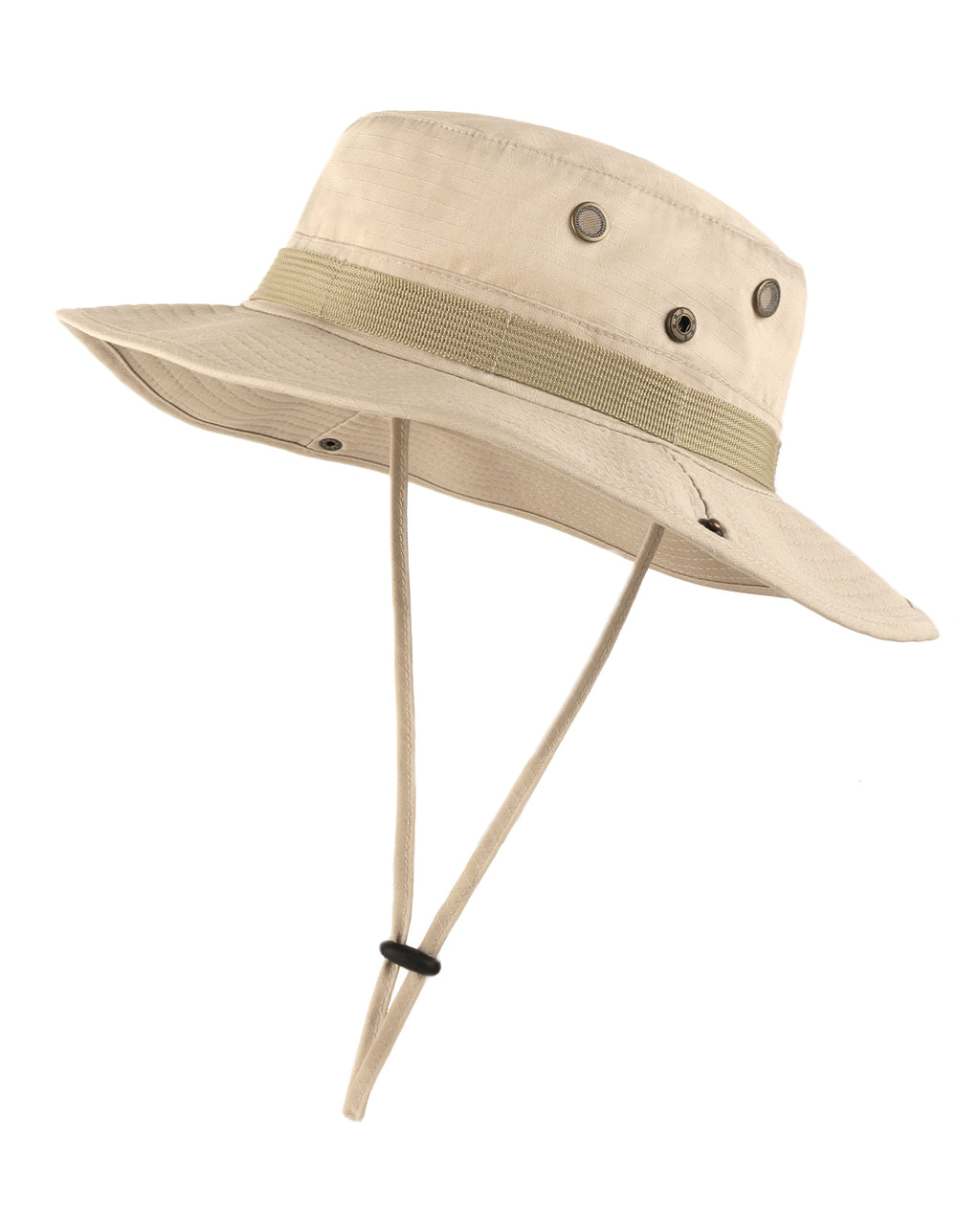 Beige tactical boonie sun hat for big heads XXL - front view - Zylioo