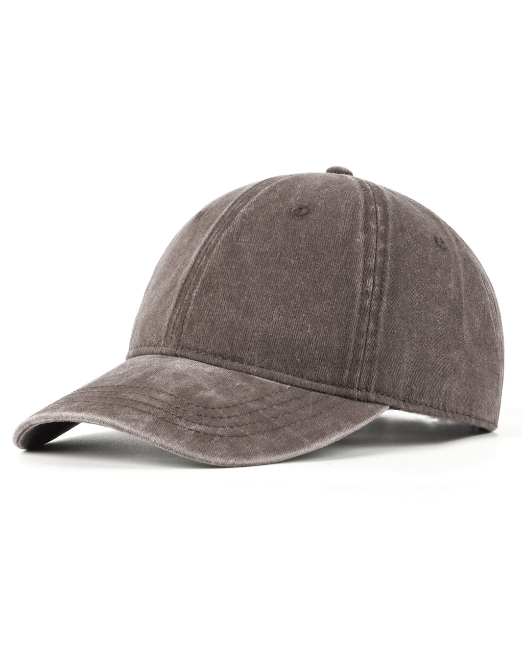 Coffee washed denim baseball cap for big heads XXL - front view - Zylioo