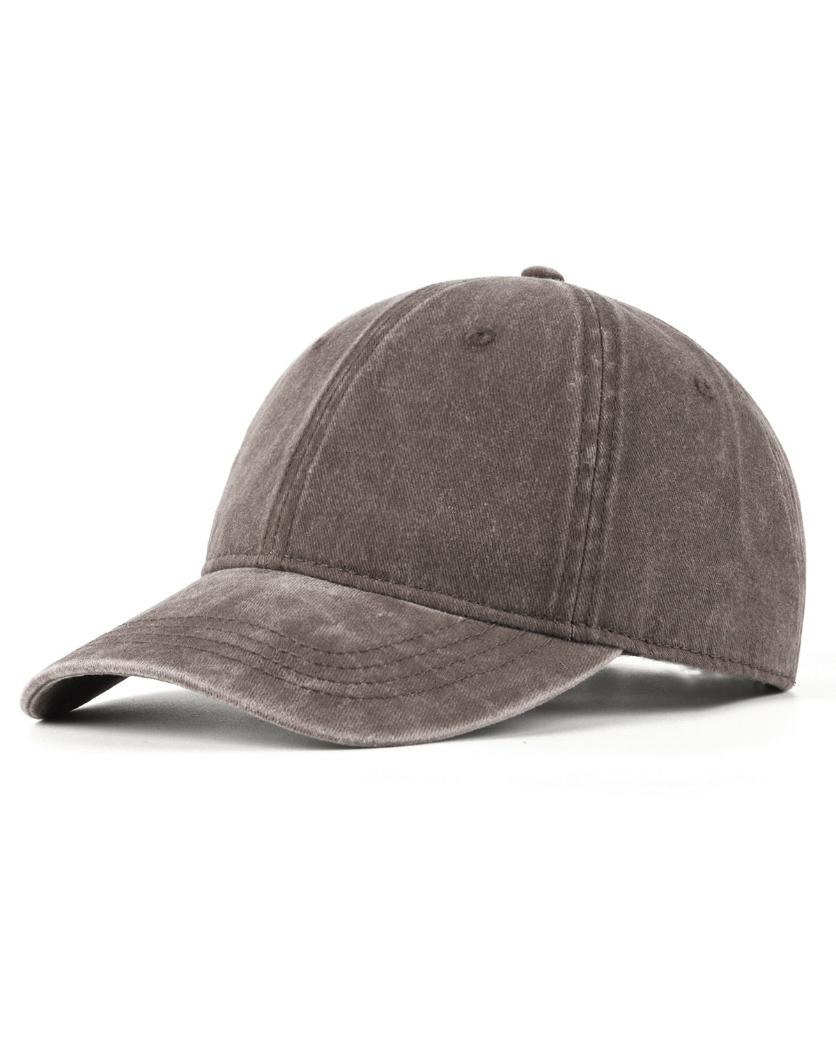 Coffee washed denim baseball cap for big heads XXL - front view - Zylioo