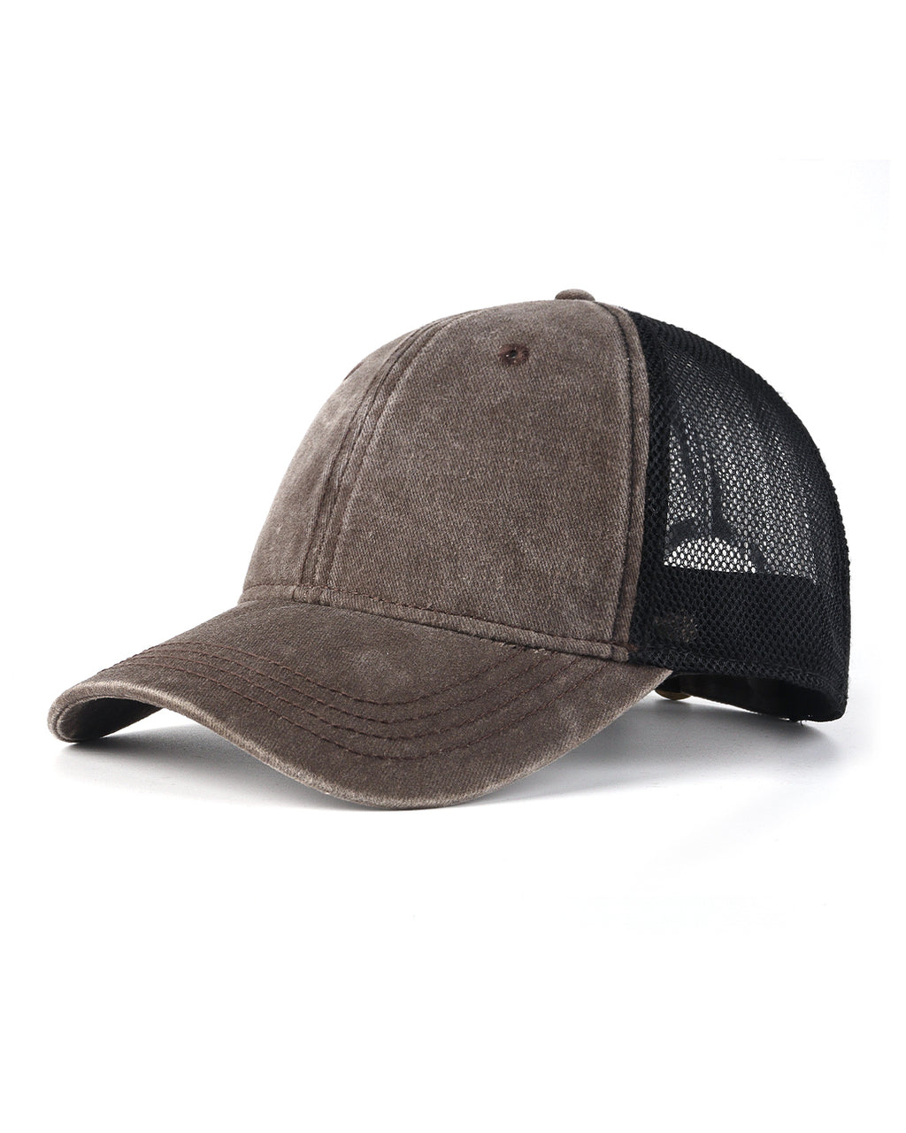 Coffee cooling mesh washed trucker hat for big heads XXL - three quarter view - Zylioo