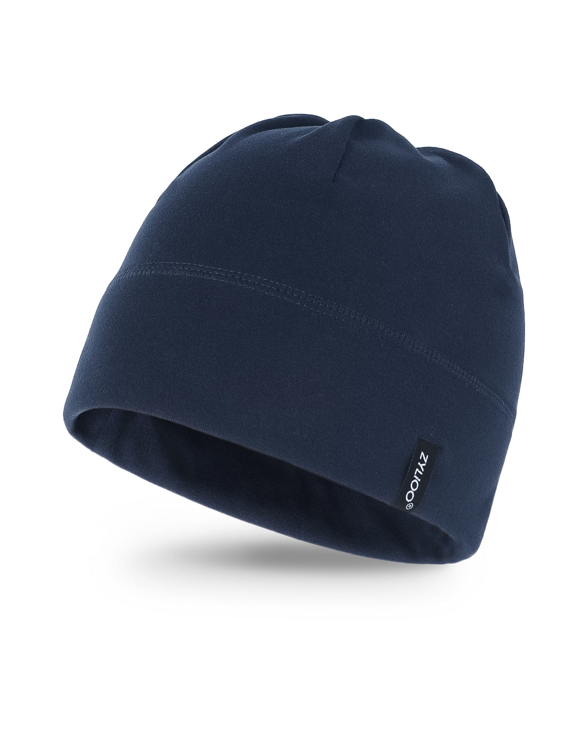  Navy blue fleece skull cap for big heads XXL - front view - Zylioo