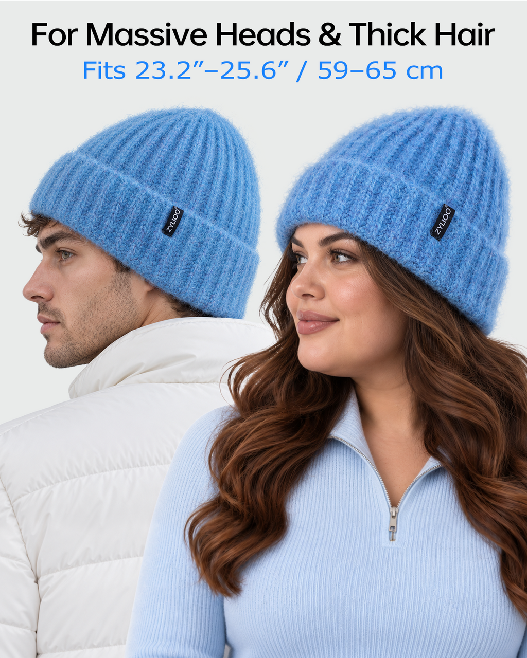 Chunky Fuzzy Beanie for Big Heads