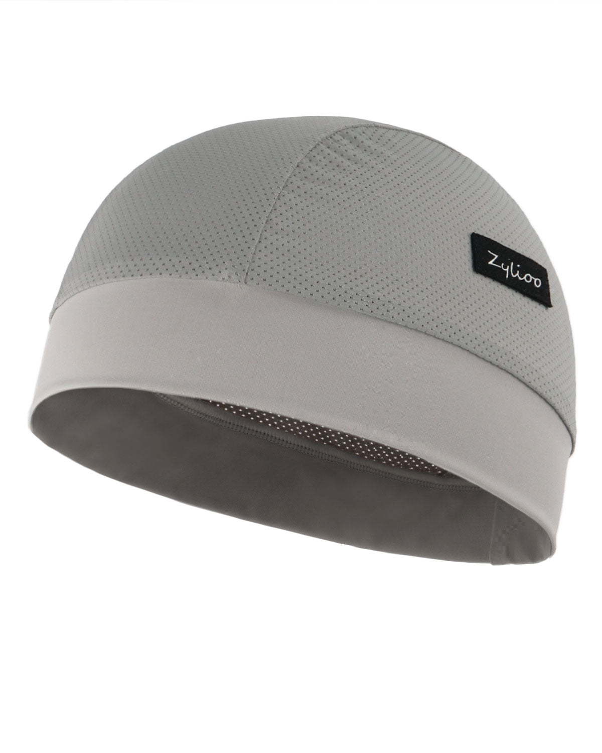 Gray cooling cycling skull cap for big heads XXL - front view - Zylioo