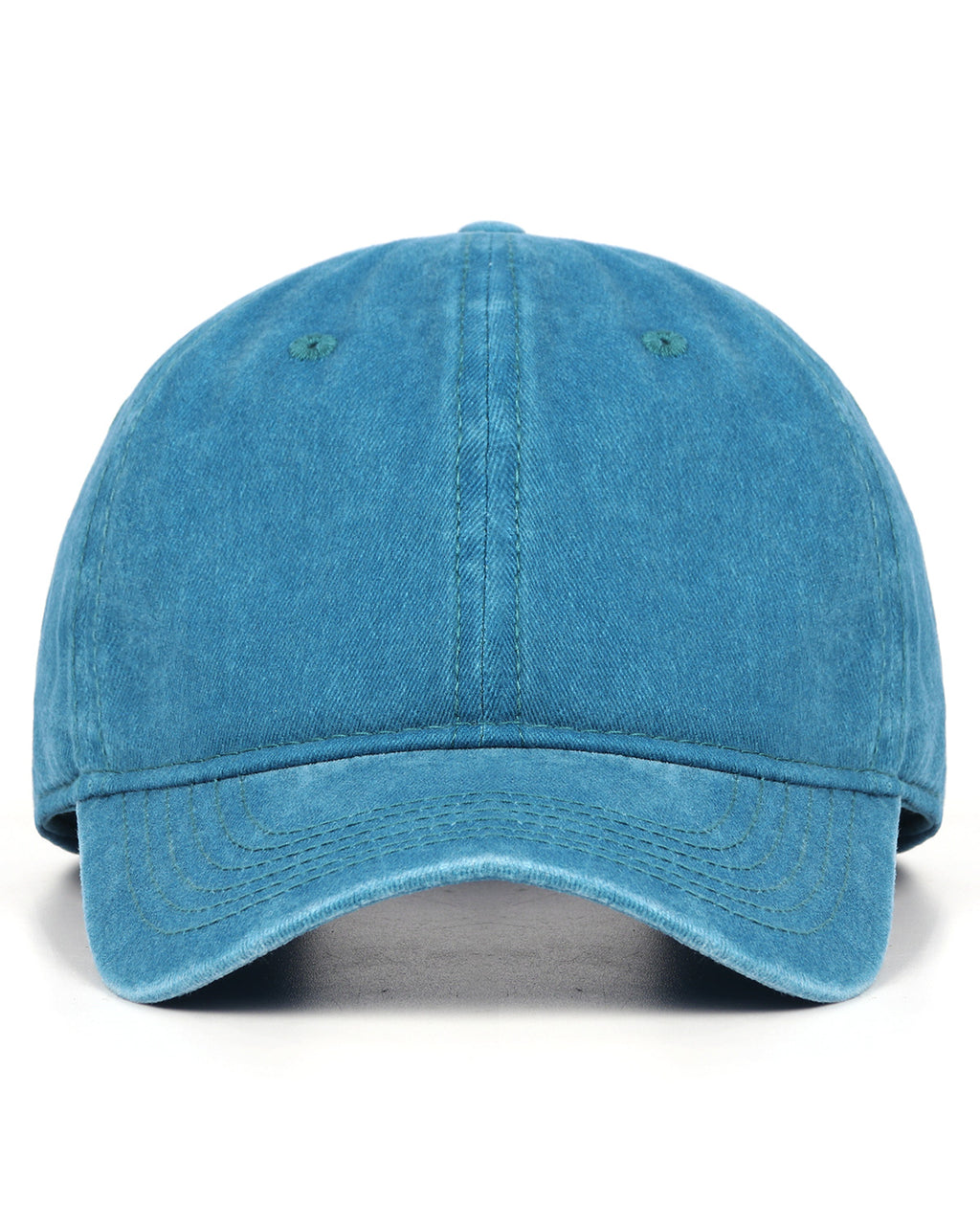 Ink blue washed denim baseball cap for big heads XXL - front view - Zylioo