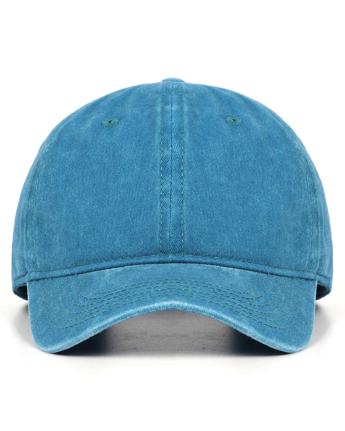 Ink blue washed denim baseball cap for big heads XXL - front view - Zylioo