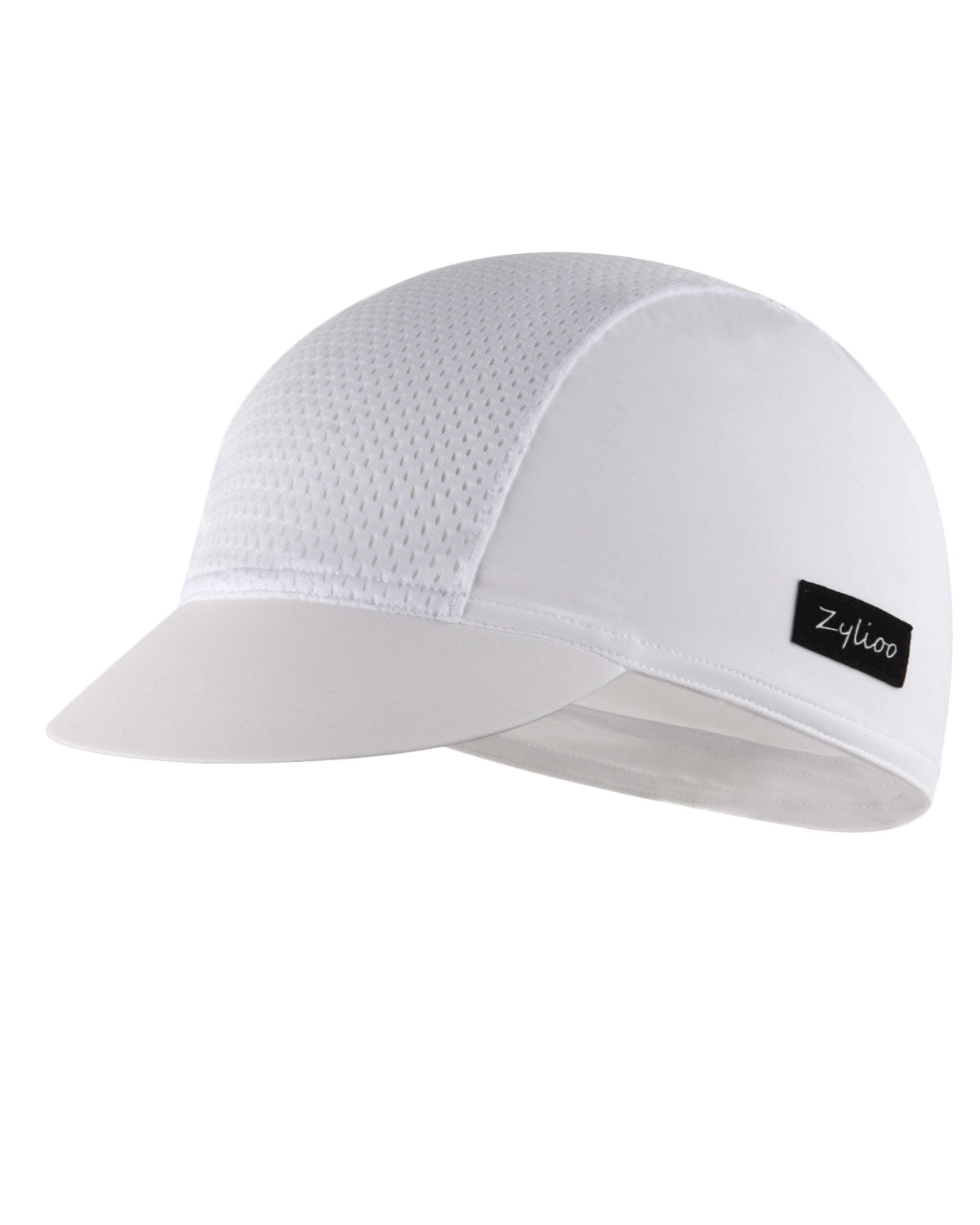 White lightweight cycling cap for big heads XXL - front view - Zylioo