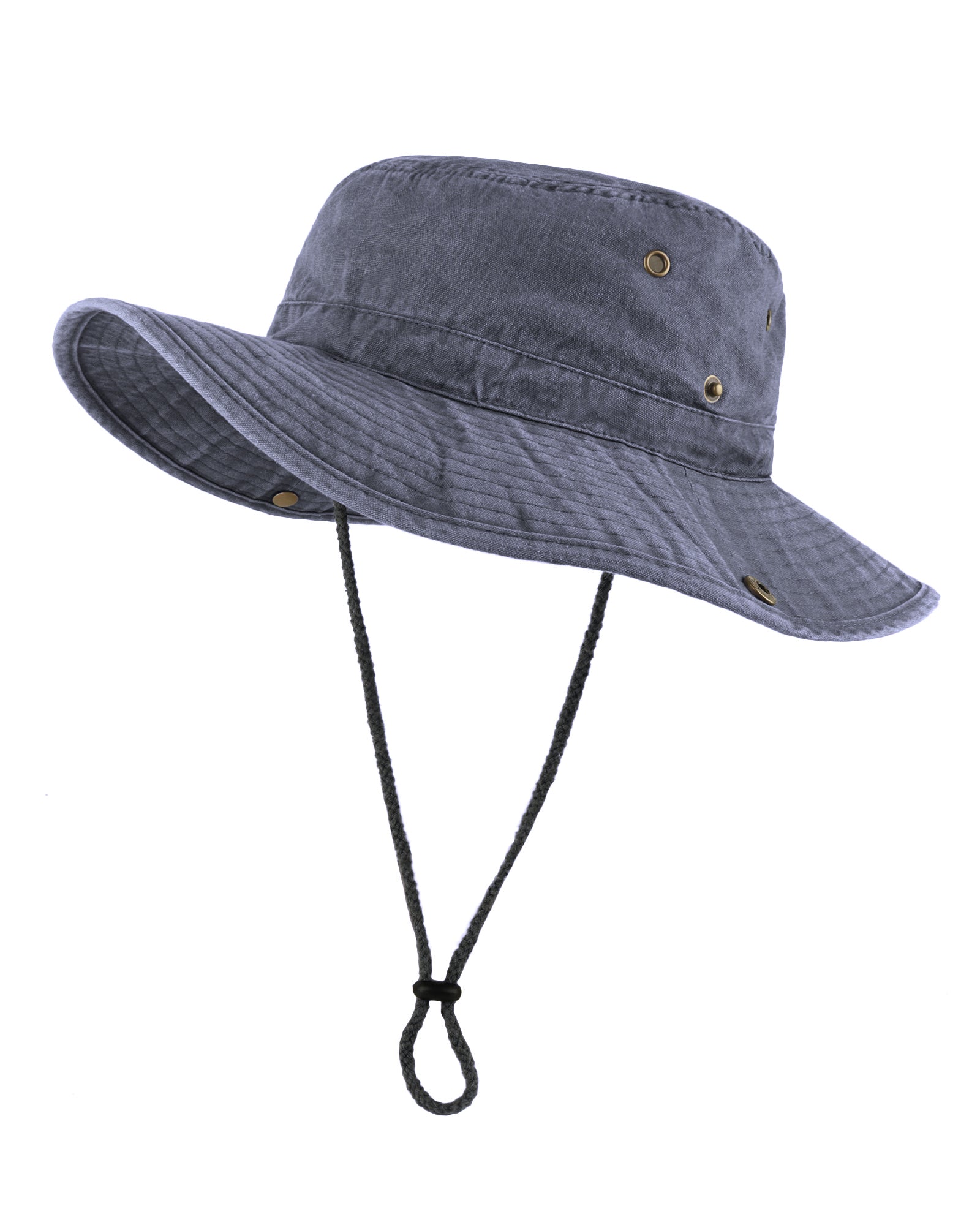 Navy washed boonie sun hat for big heads XXL - front view - Zylioo