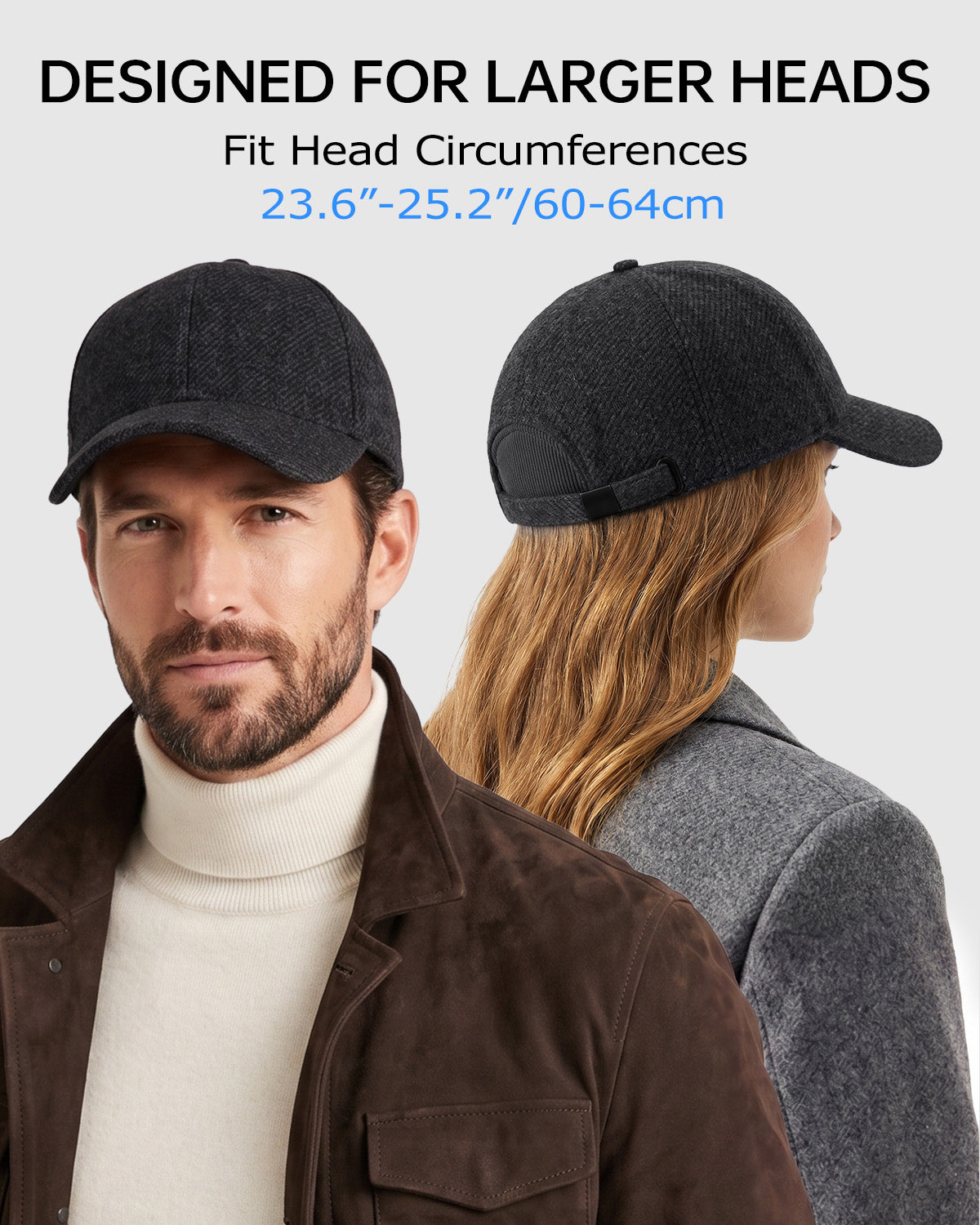 Brushed Twill Baseball Cap for Big Heads