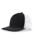 Black mid profile snapback mesh trucker hat for big heads XXL - front view - Zylioo