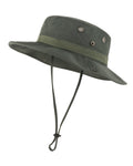 Army green tactical boonie sun hat for big heads XXL - front view - Zylioo