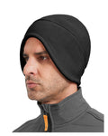 Black thermal skull cap with face cover for big heads XXL - front view - Zylioo