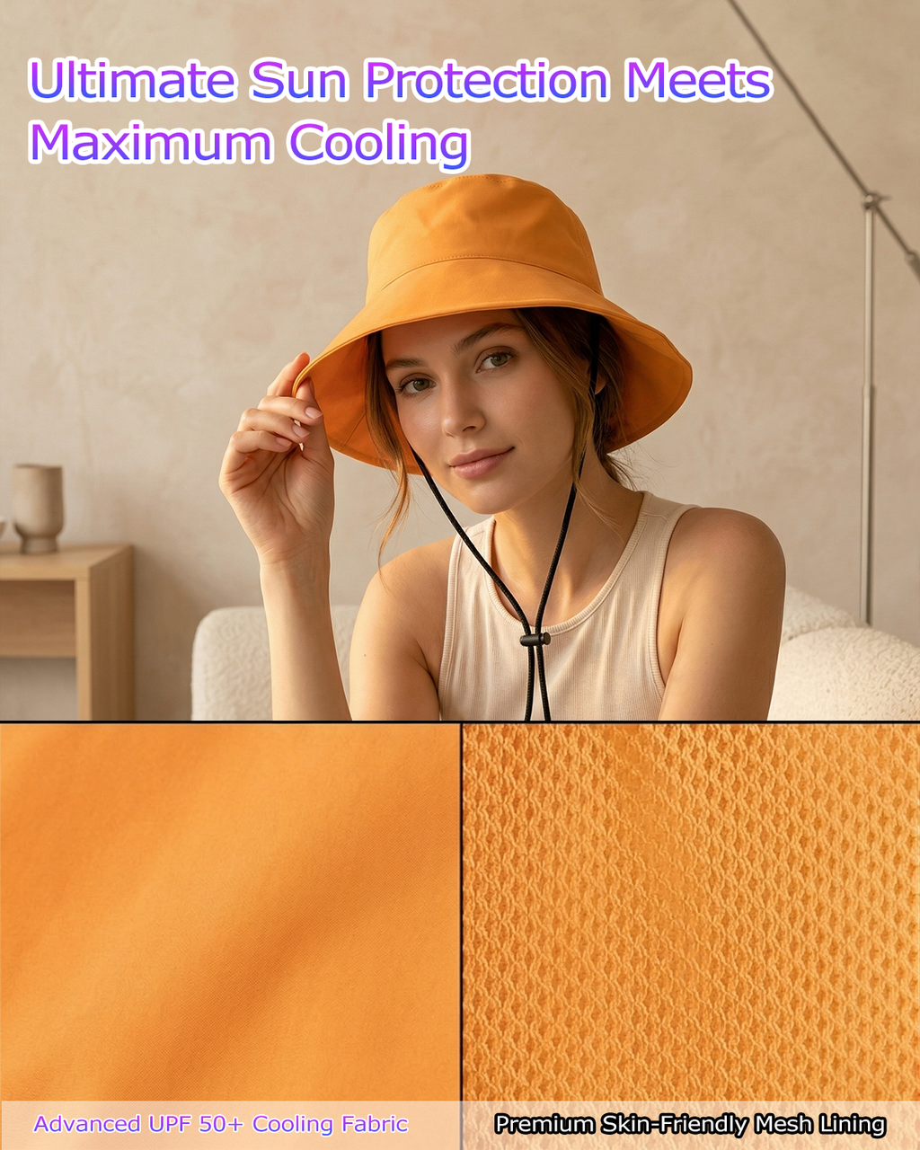 Cooling Wide Brim Sun Hat for Big Heads