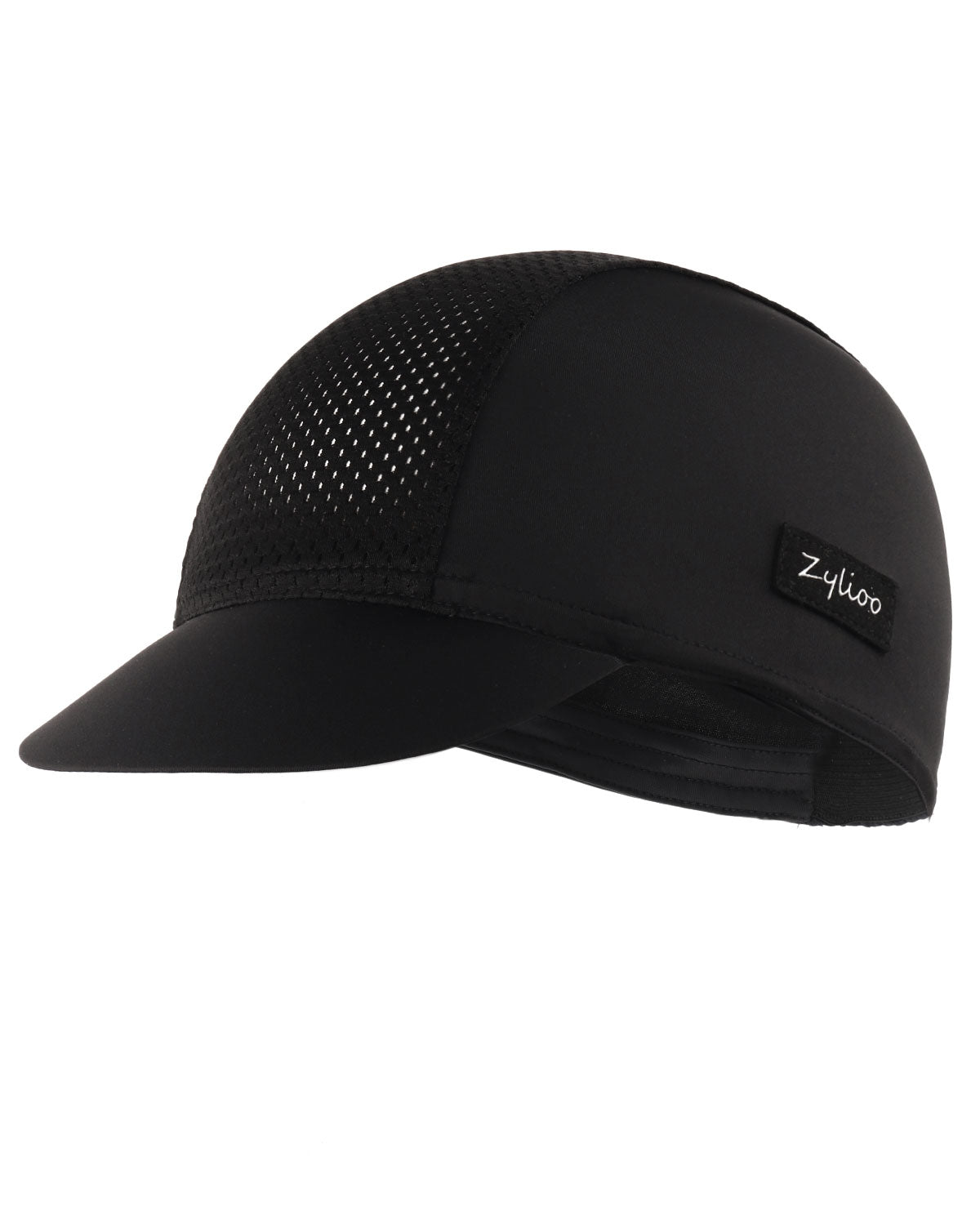 Black lightweight cycling cap for big heads XXL - front view - Zylioo