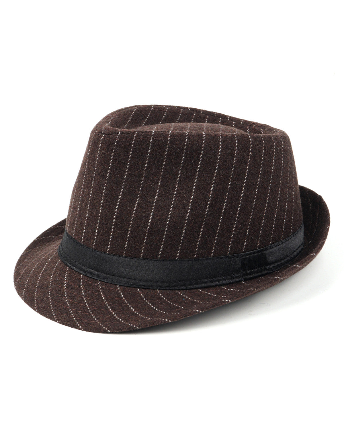 Coffee wool trilby fedora for big heads XXL - front view - Zylioo