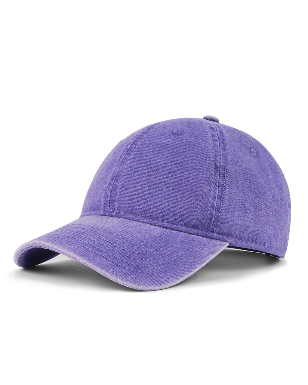 Purple washed denim baseball cap for big heads XXL - front view Zylioo