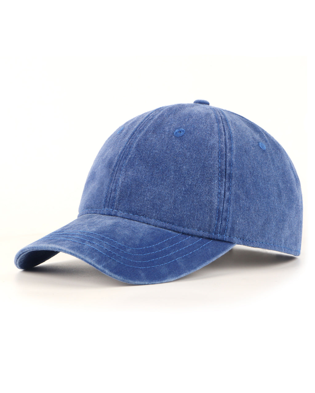  Blue washed denim baseball cap for big heads XXL - front view - Zylioo