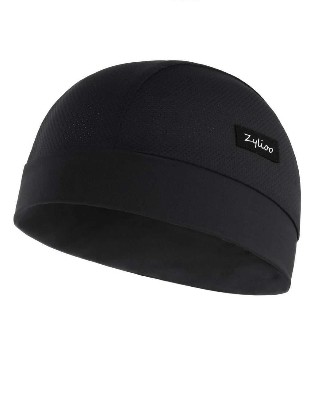 Black cooling cycling skull cap for big heads XXL - front view - Zylioo