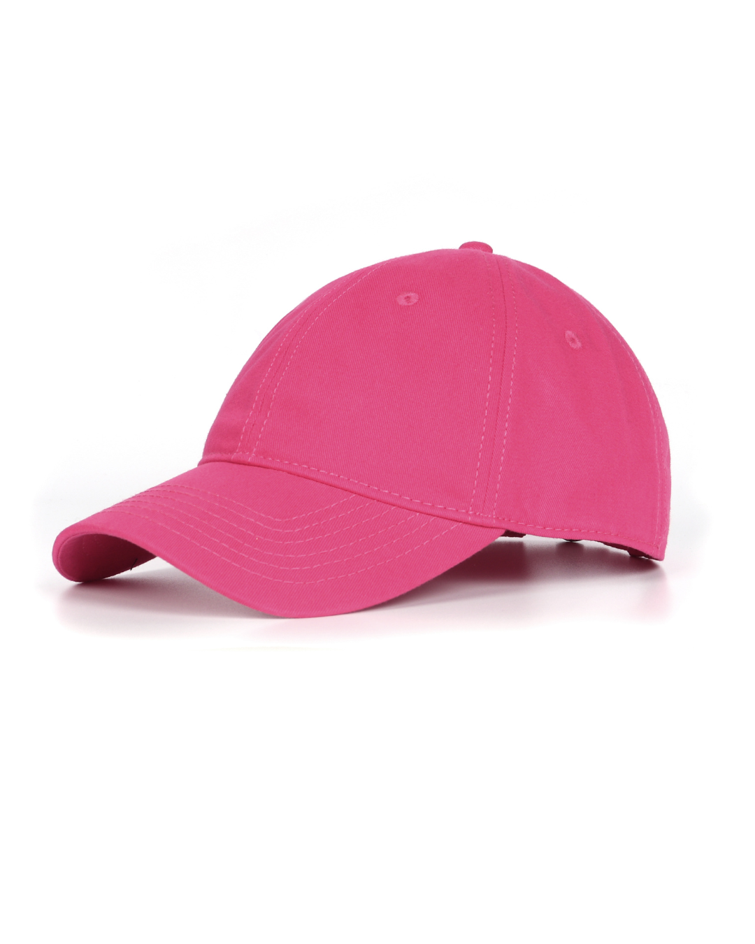 Rose red cotton baseball cap for big heads - three quarter view