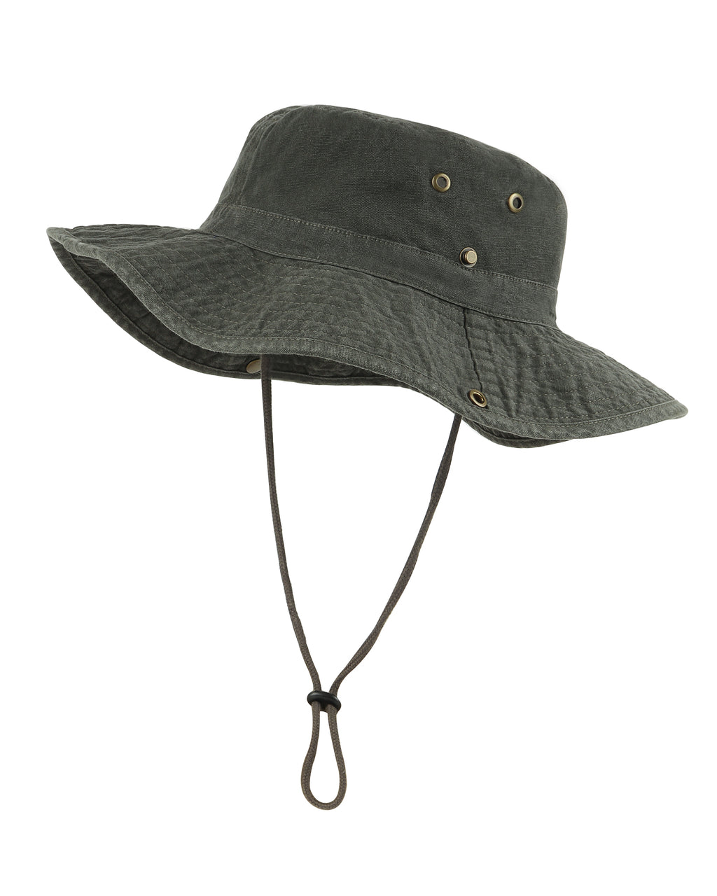 Army green washed boonie sun hat for big heads XXL - front view - Zylioo