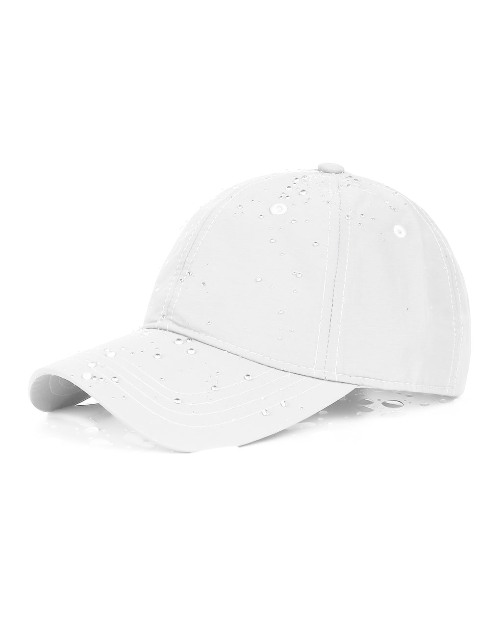 White quick-dry baseball cap for big heads - side view