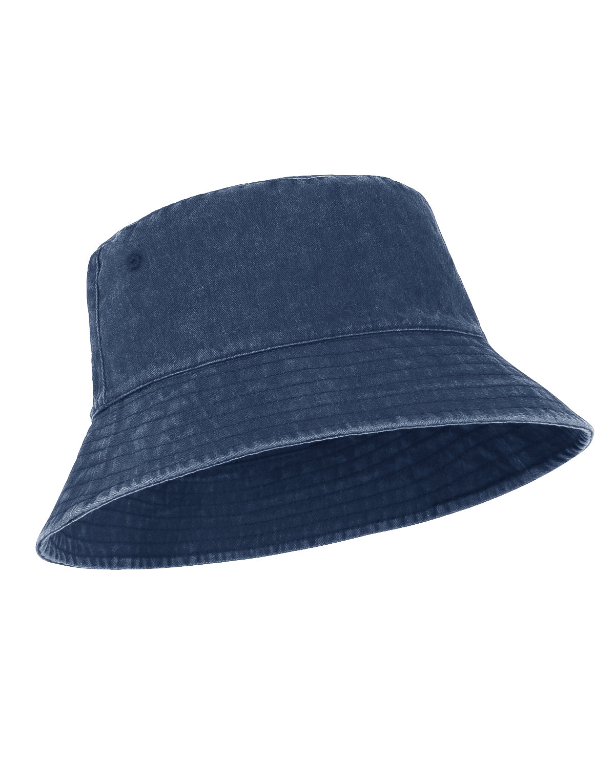  Blue cotton washed denim bucket hat for big heads XXL - front view - Zylioo