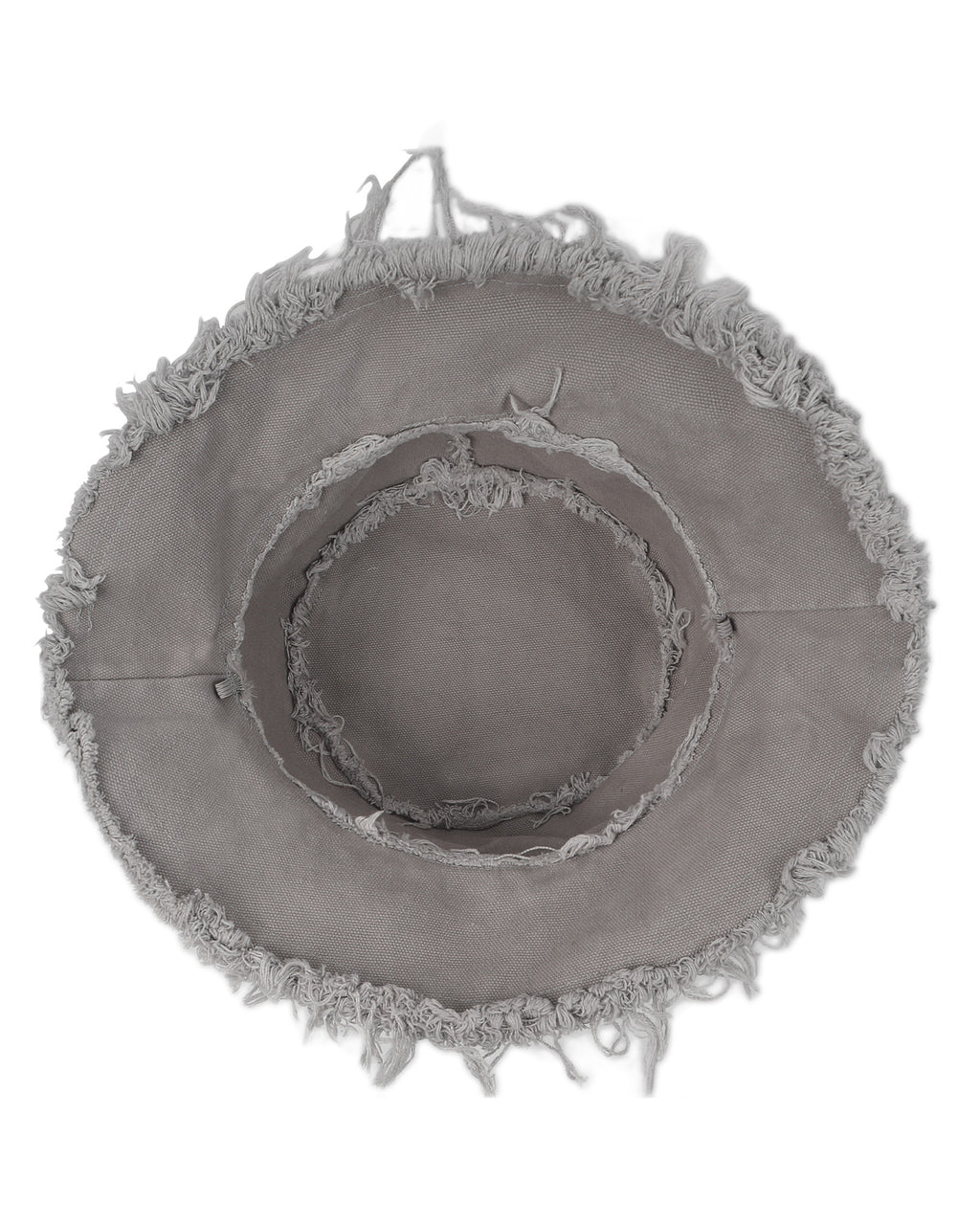 Reversible gray bucket hat interior - contrast lining and stitching detail