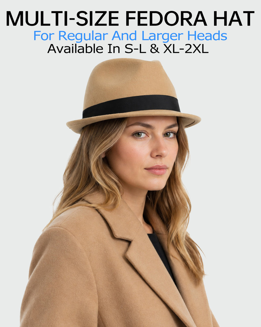 Verstellbarer Filz-Trilby-Fedora für große Köpfe