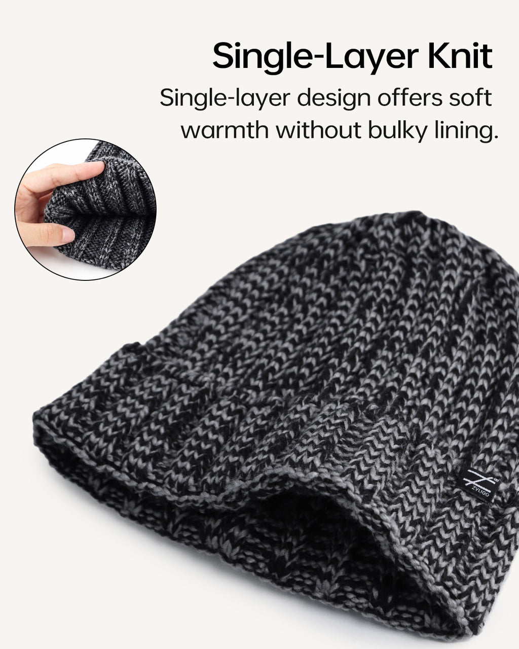Cable Knit Beanie for Big Heads